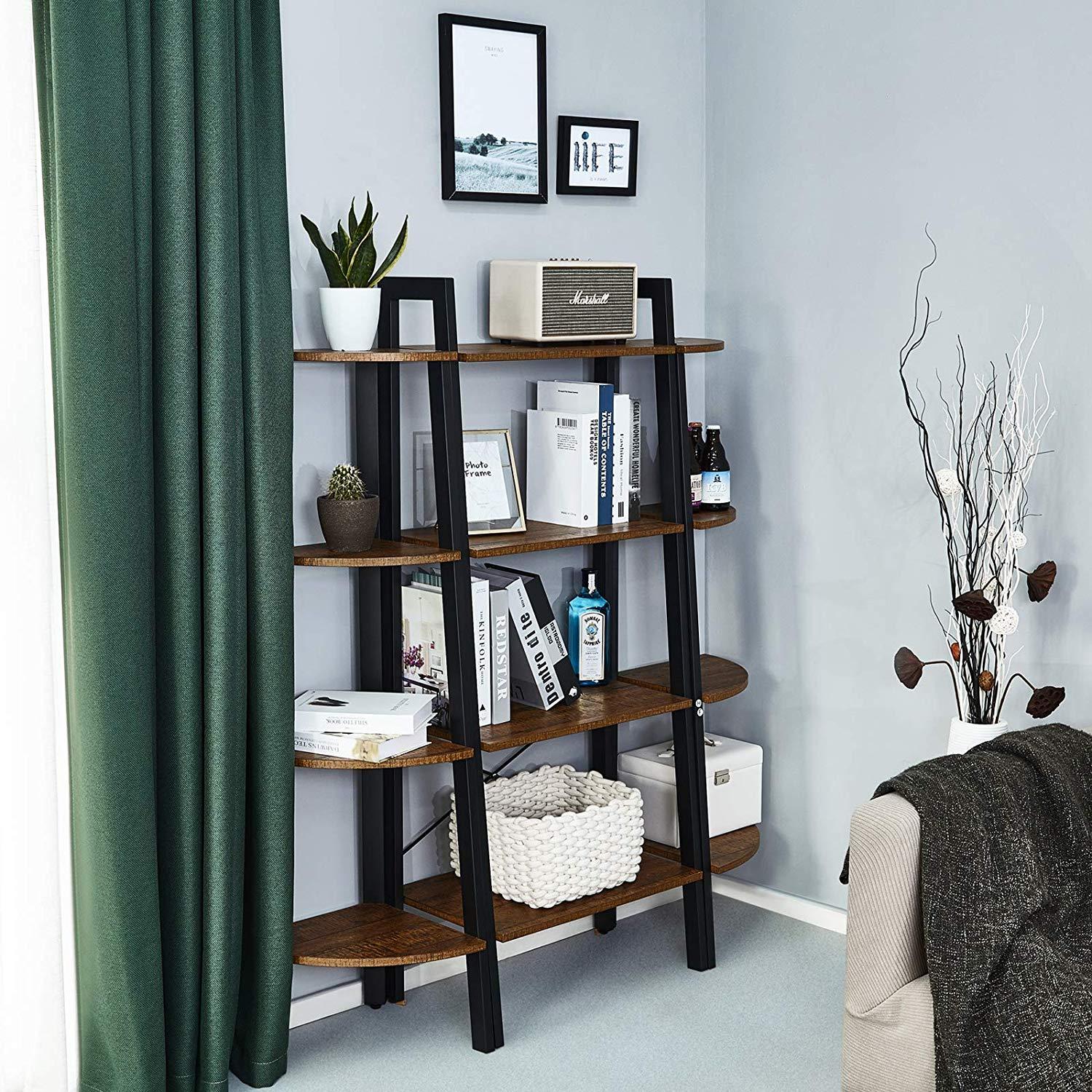 Bureau Meuble de Rangement sur Pied Blanc Grande capacit/é Chambre Meerveil Biblioth/èque Contemporain /Étag/ère de Rangement /à 6 Niveaux pour Salon