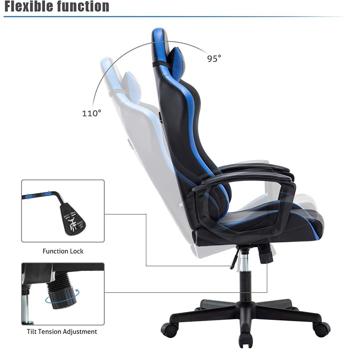 Chaise Gaming Ergonomique, Fauteuil de Bureau Pivotant ...